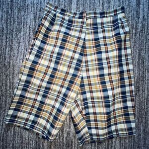 Jeanie by Bluebell Women’s Misses Size 13/14 Bermuda Shorts Blue Cream‎ Plaid